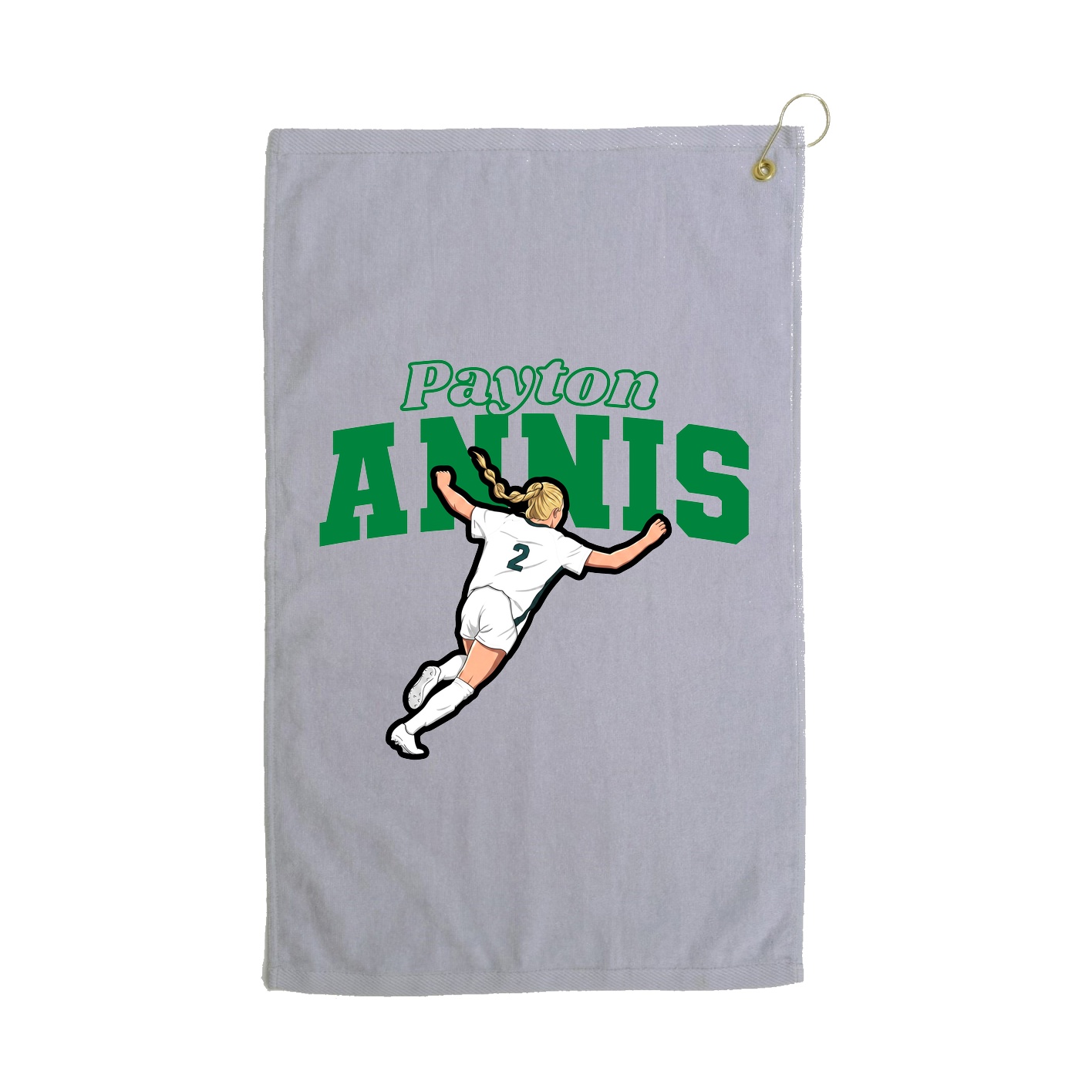 Golf Towel — Name Arch in Grey
