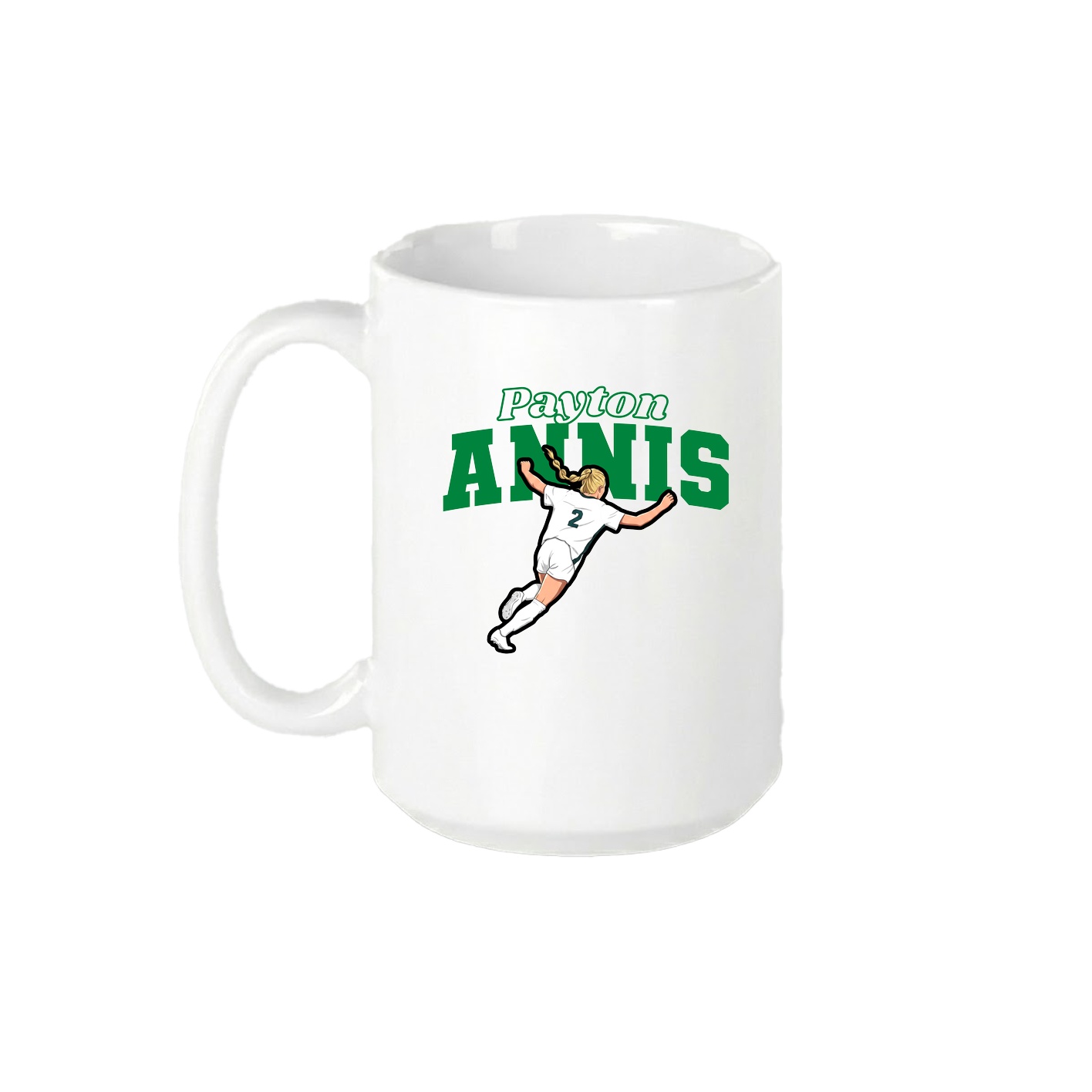 15oz Coffee Mug — Name Arch in White