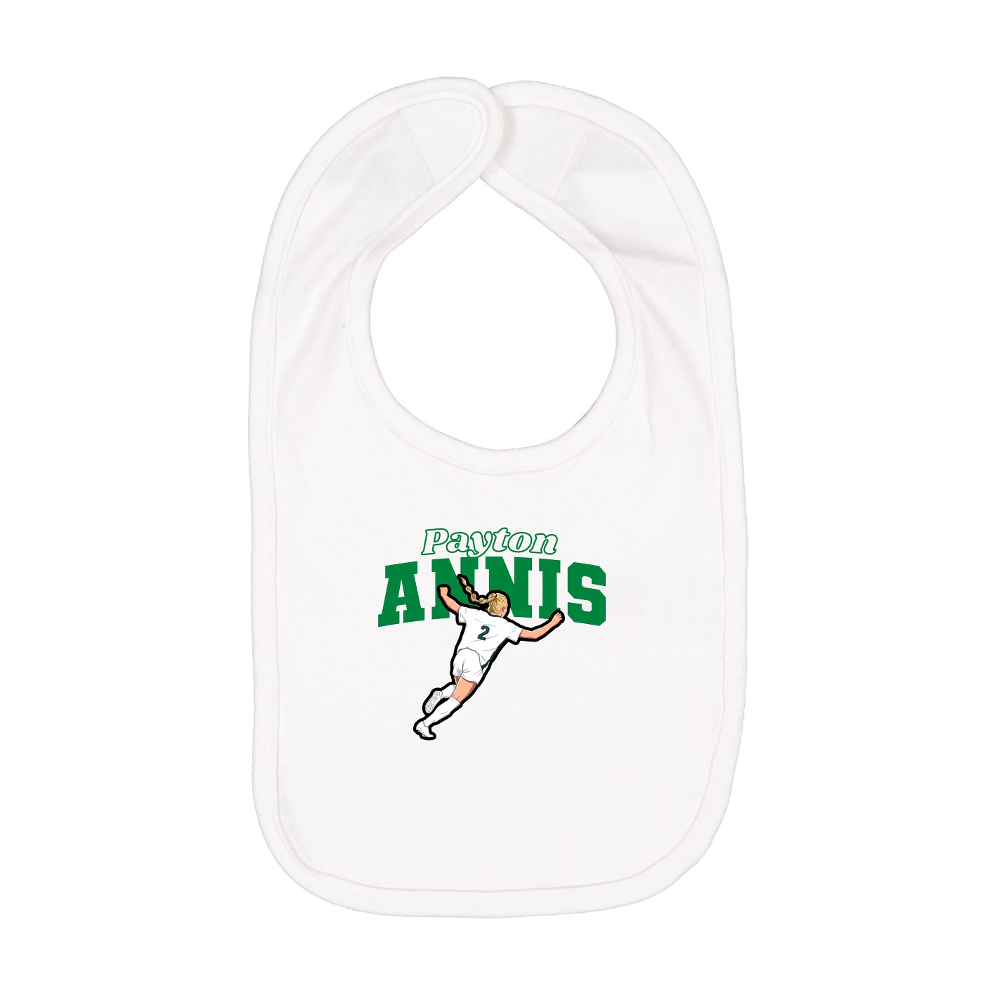 Infant Bib — Name Arch in White
