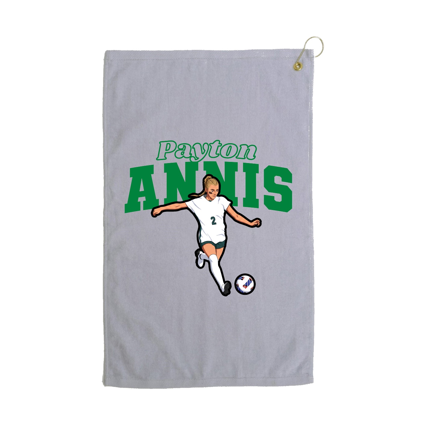 Golf Towel — Name Arch in Grey