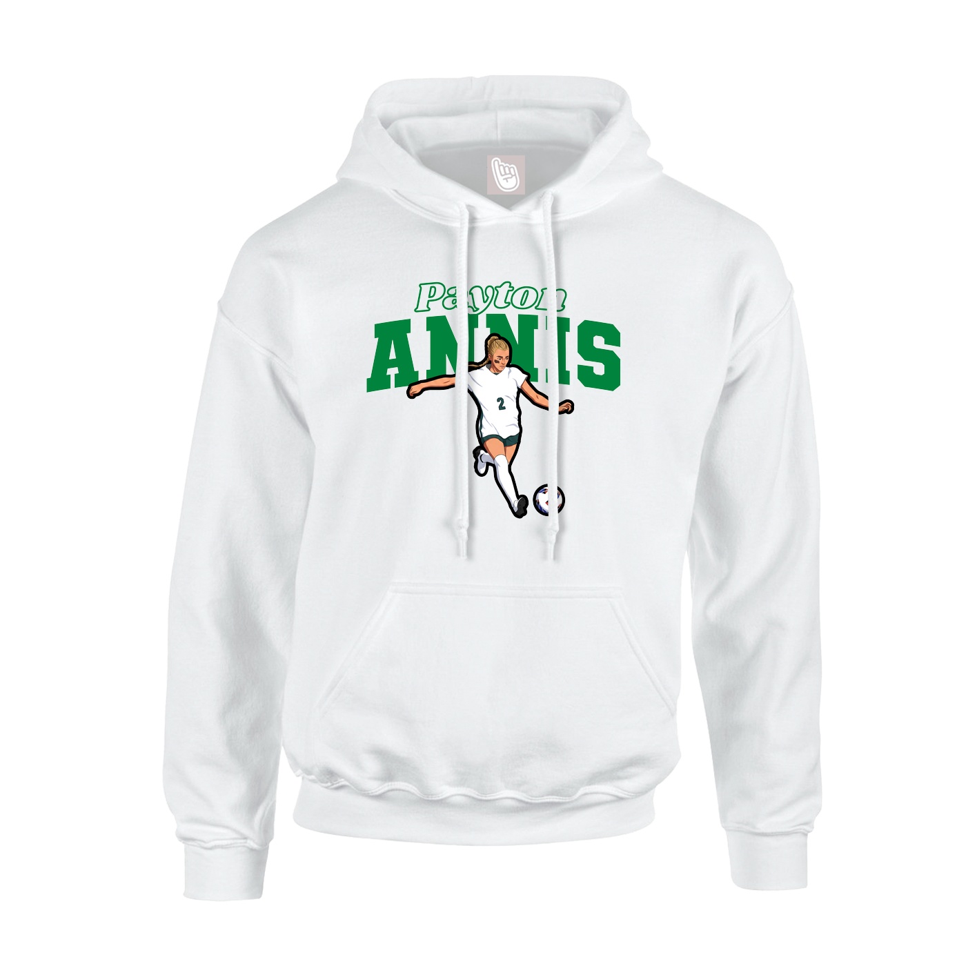 Hoodie — Name Arch in White