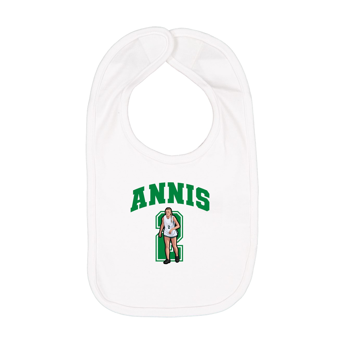 Infant Bib — Number in White