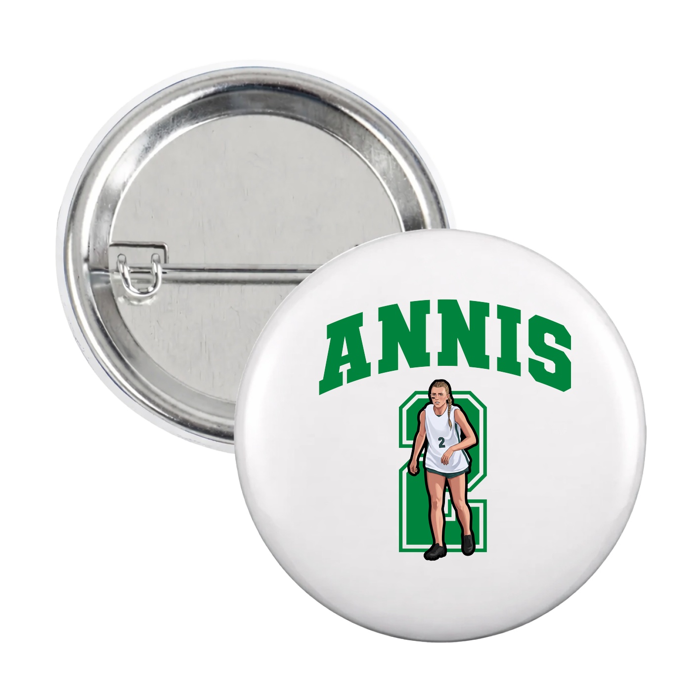 Game Day Button — Number in White