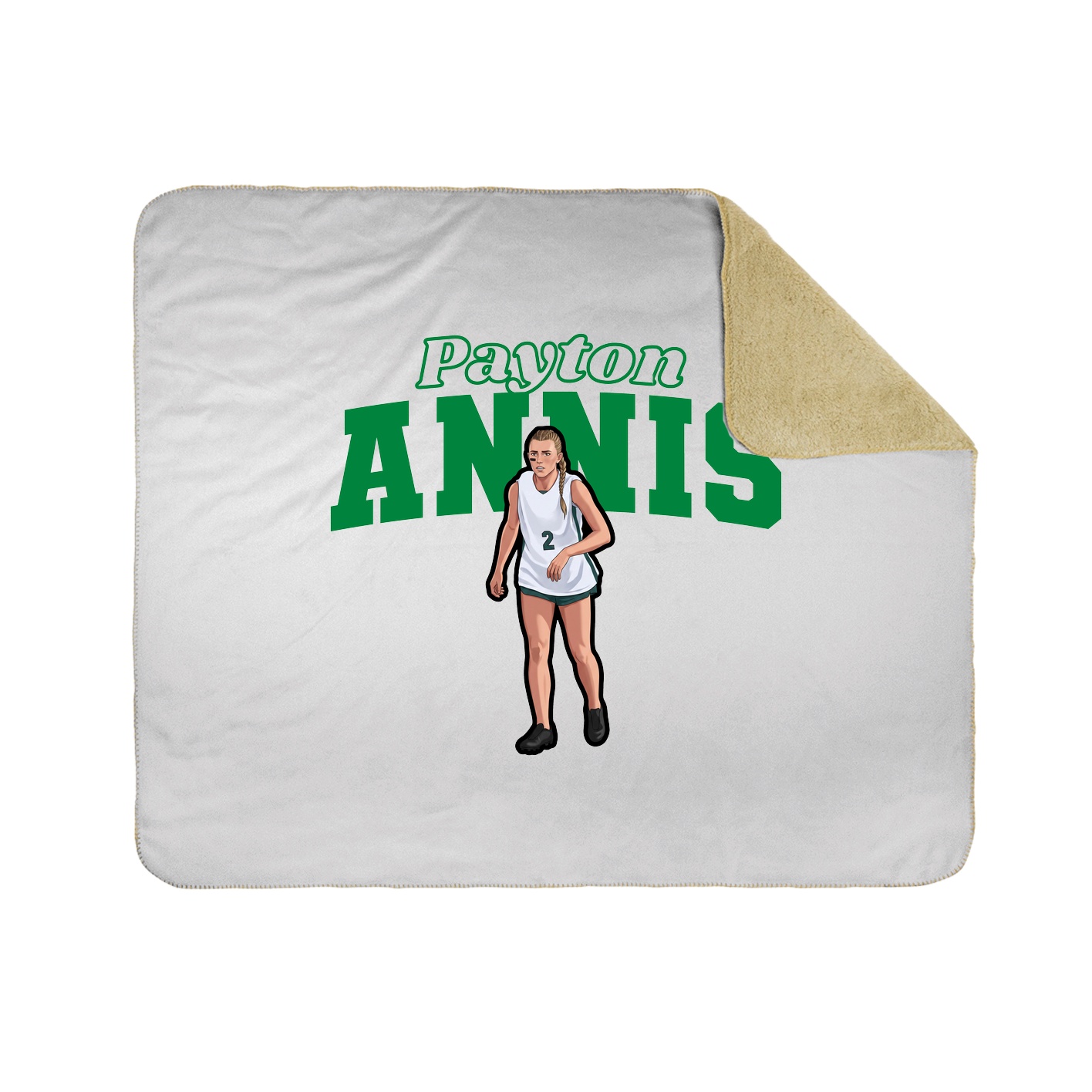 Throw Blanket — Name Arch in White