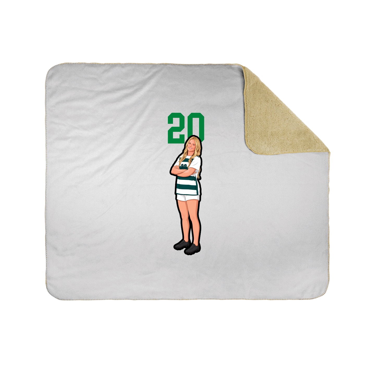 Throw Blanket — Number Top in White