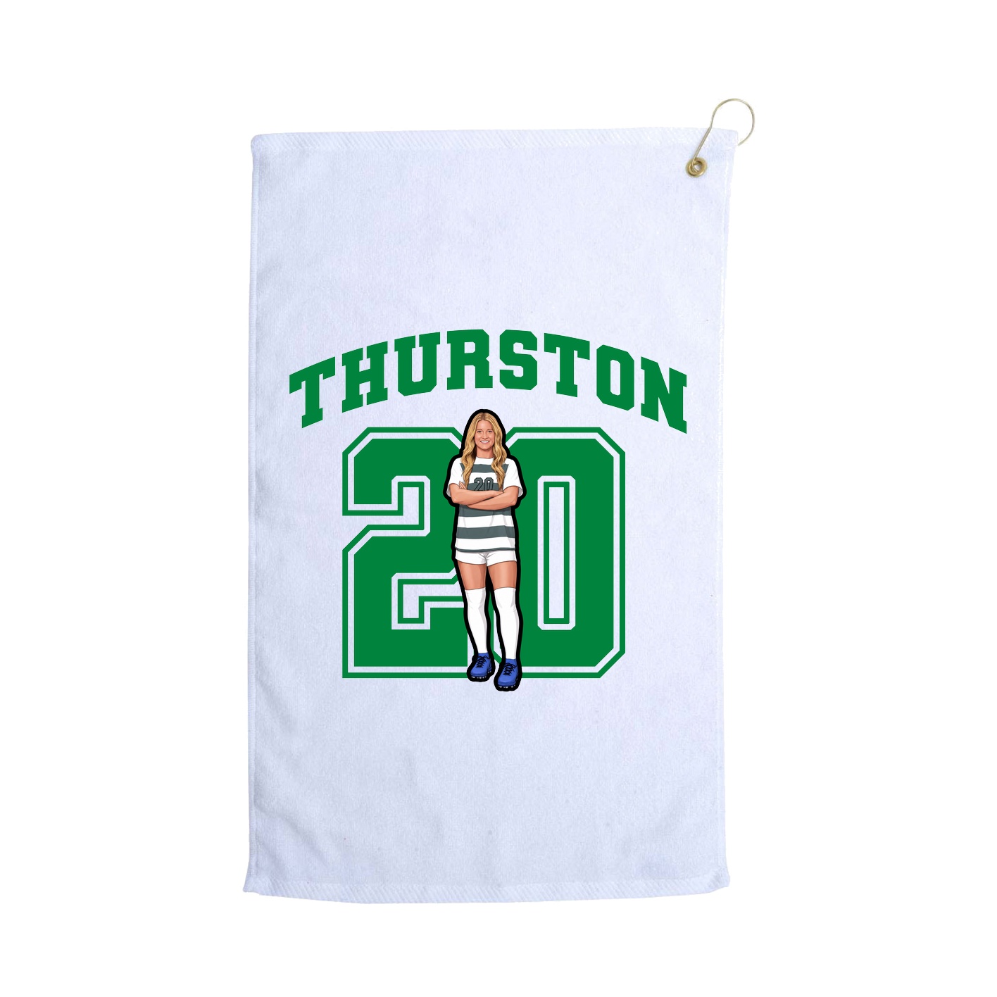 Golf Towel — Number in White