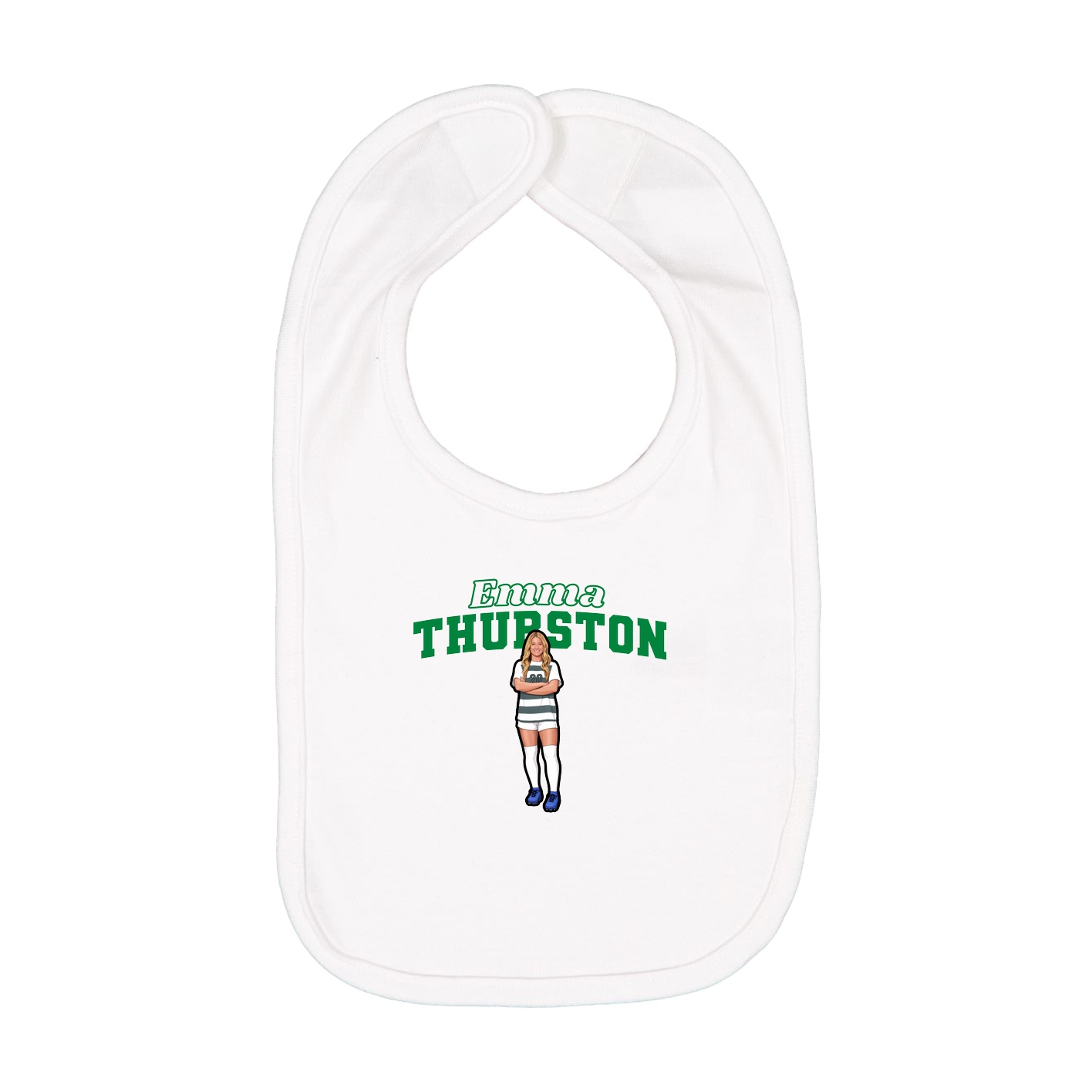Infant Bib — Name Arch in White