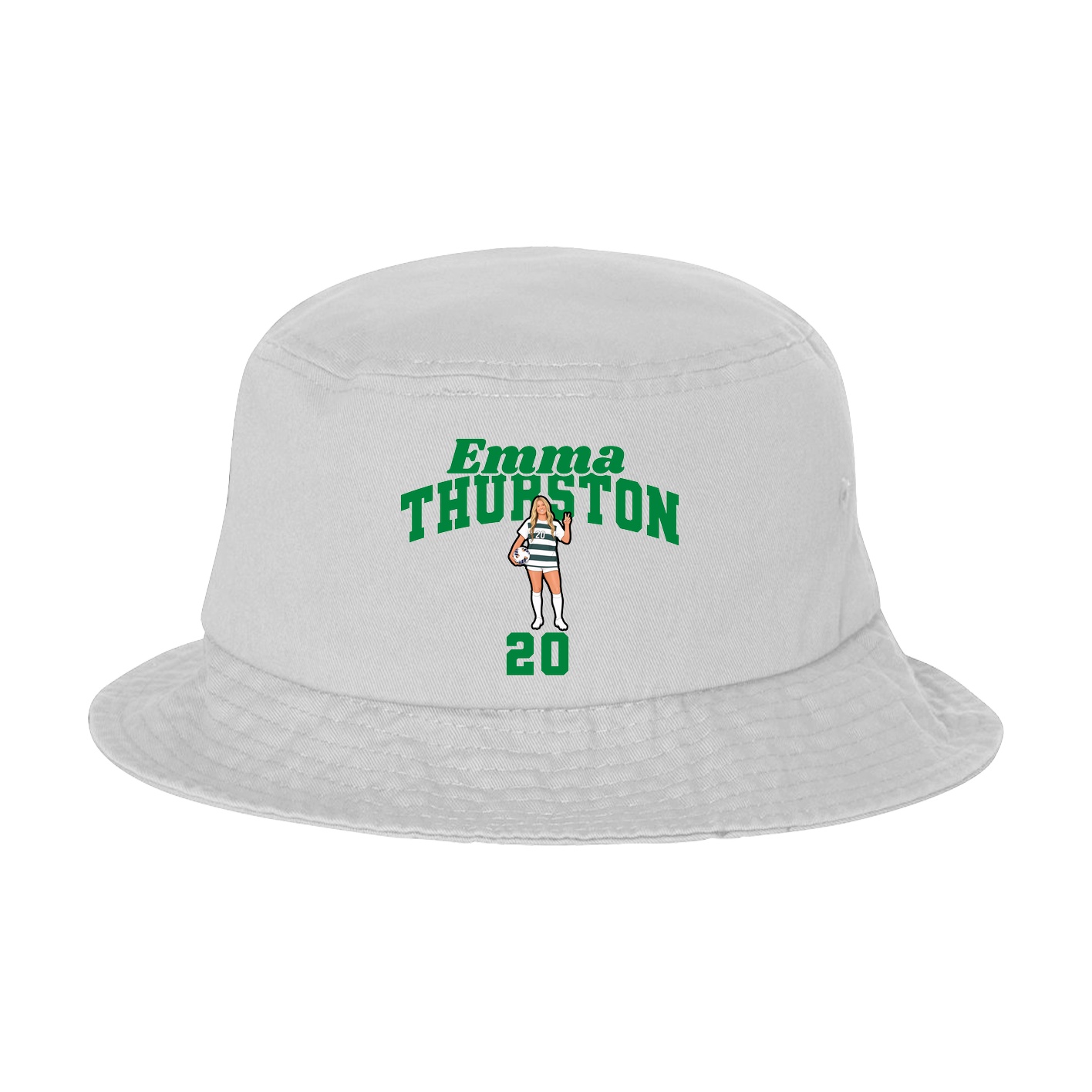 Bucket Cap — Signature Arch in White