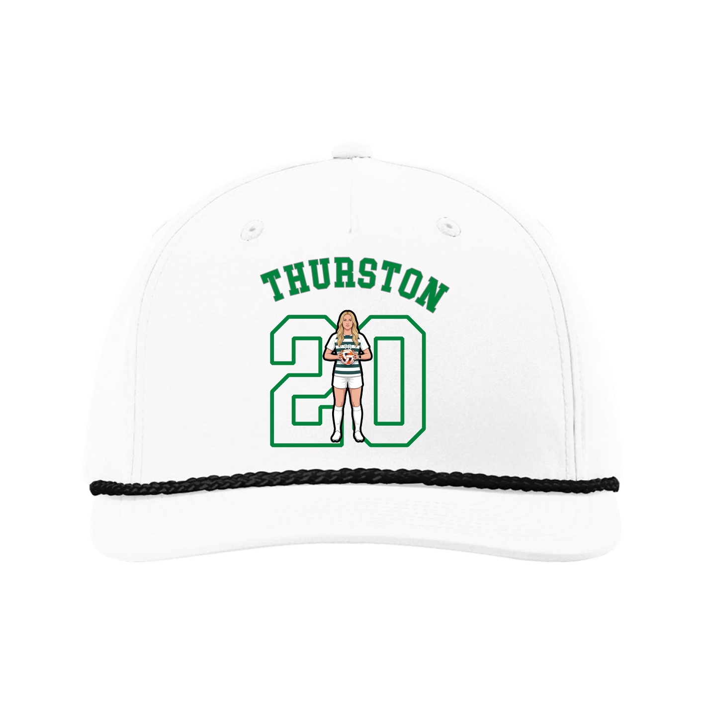 Five-Panel Classic Rope Cap — Shirsey Arch in White