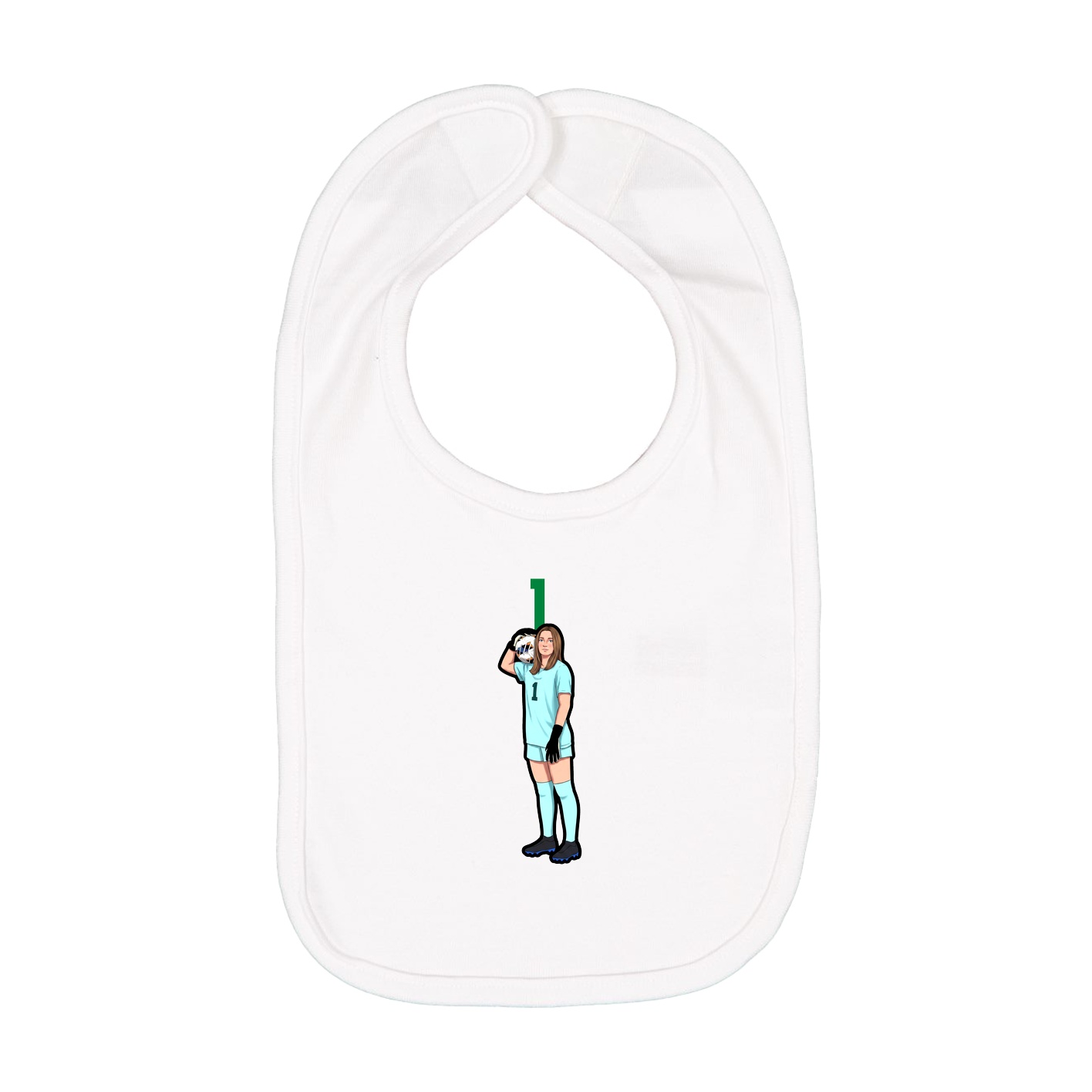 Infant Bib — Number Top in White