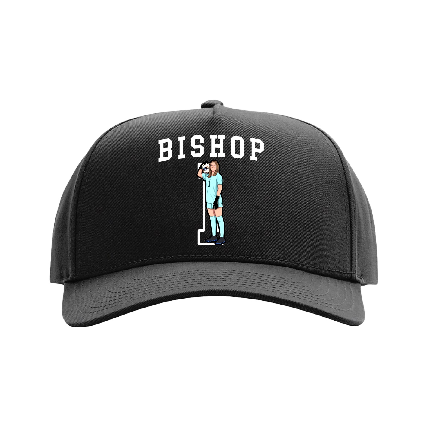 Full Fabric Five-Panel Champ Cap — Shirsey in Black