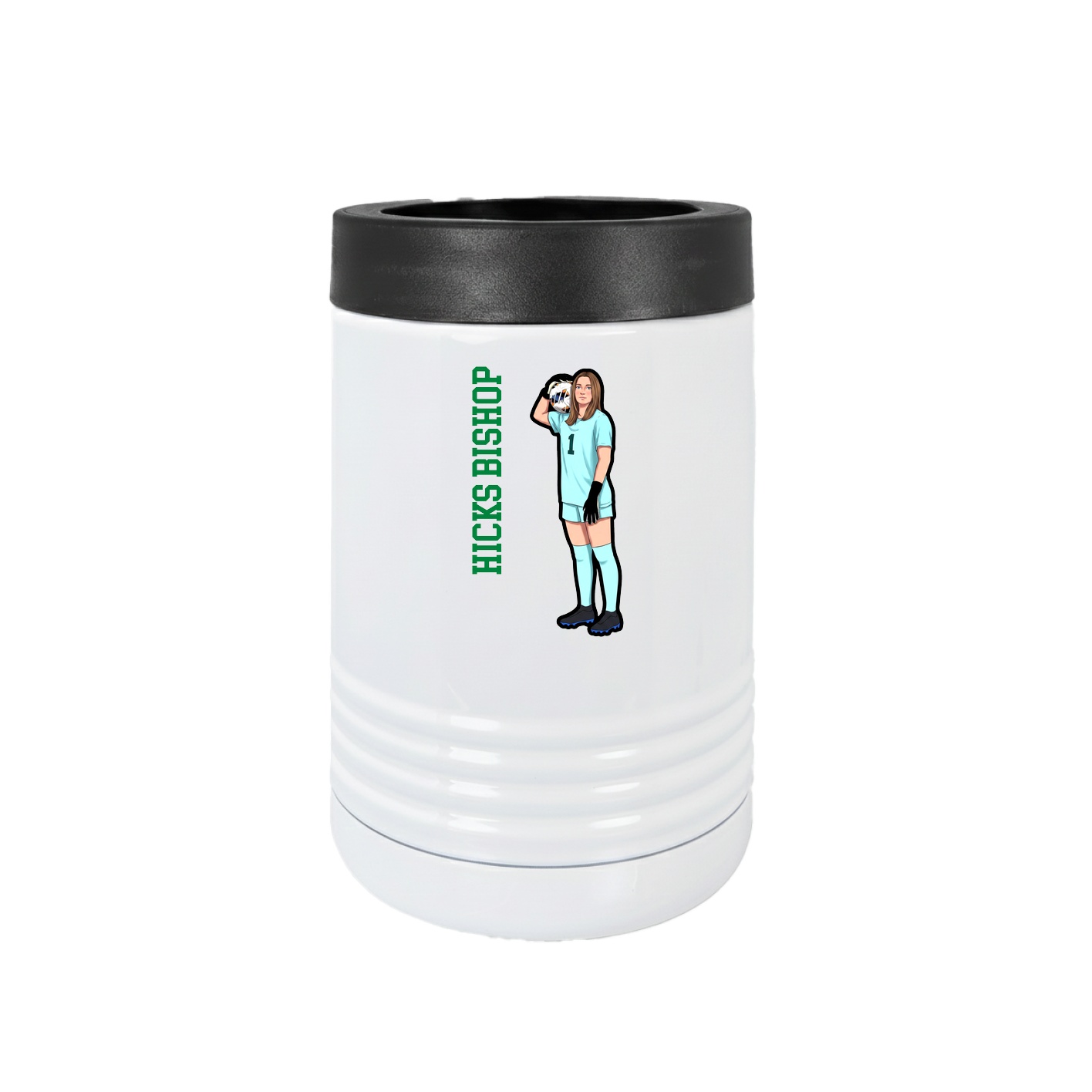 Beverage Holder — Name Vertical in White