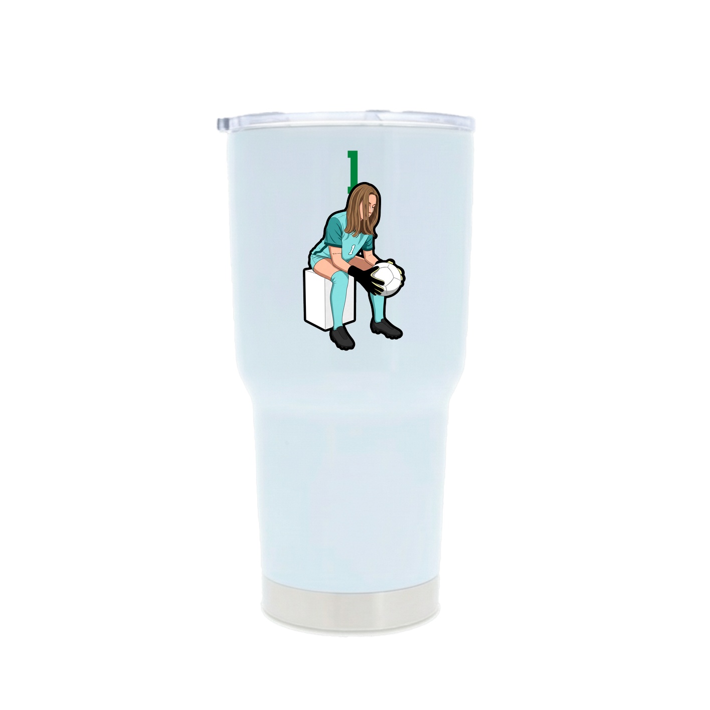 30oz Stainless Steel Tumbler — Number Top in White