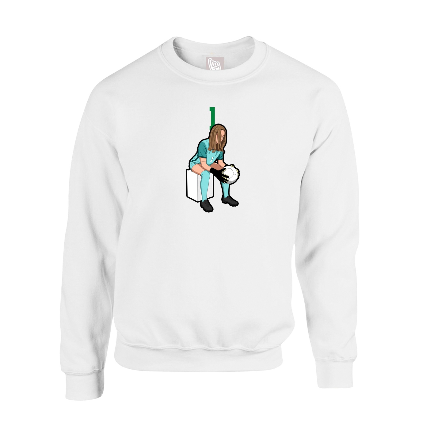 Fleece Crew — Number Top in White