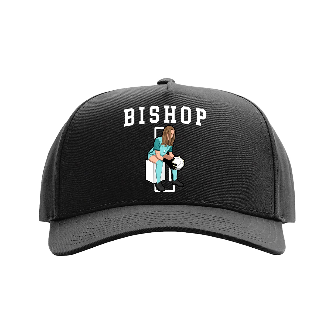 Full Fabric Five-Panel Champ Cap — Shirsey in Black