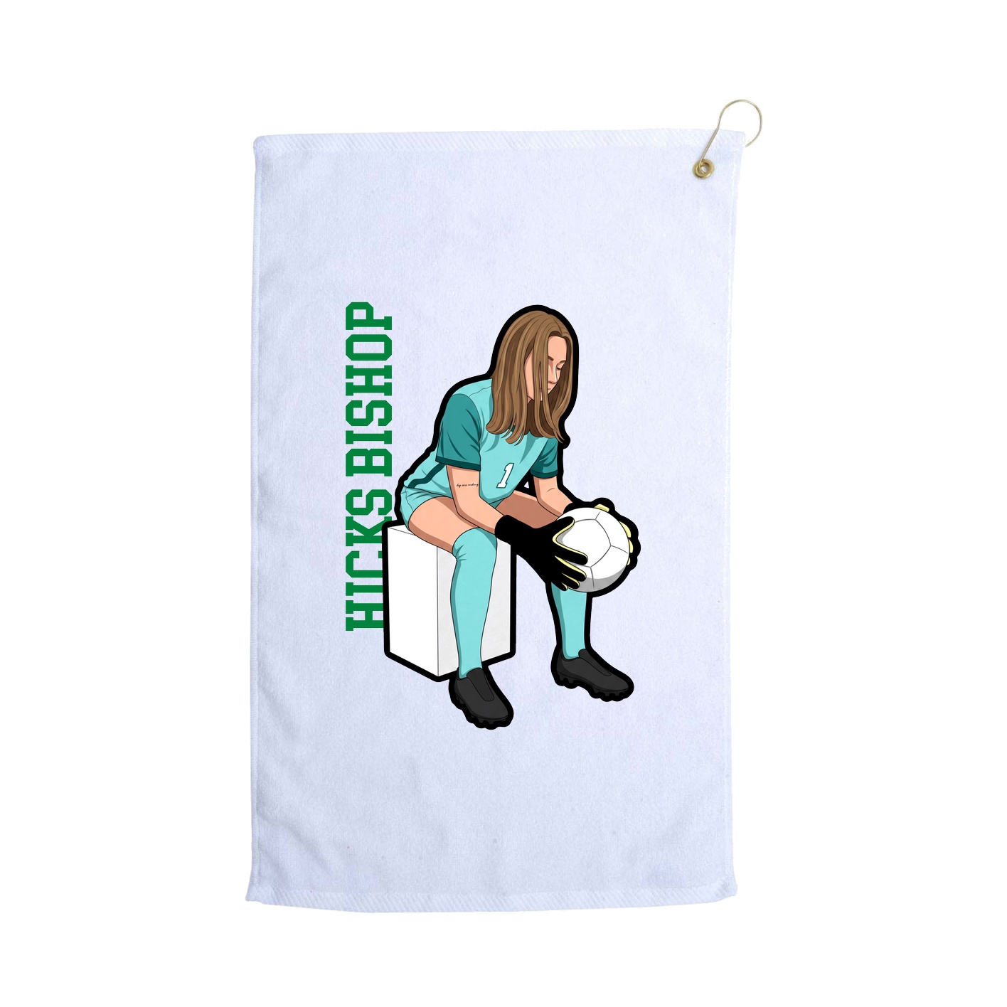 Golf Towel — Name Vertical in White