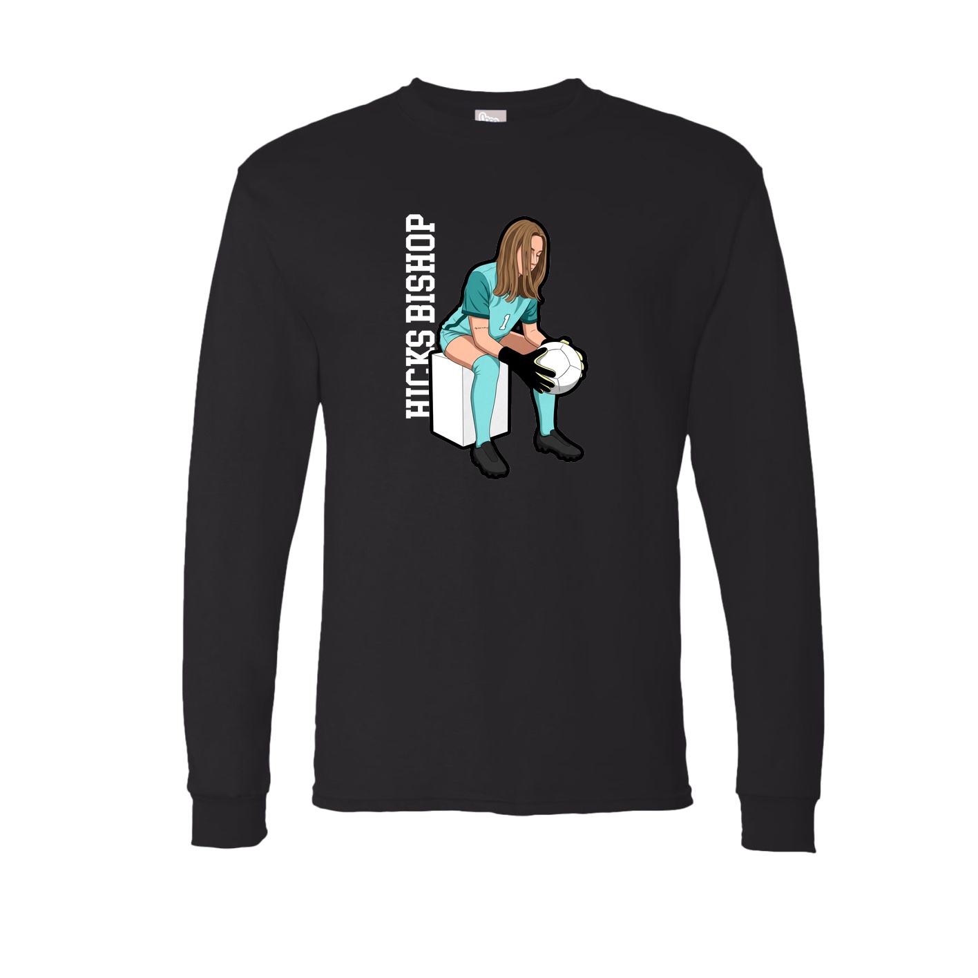 Long Sleeve Tee — Name Vertical in Black