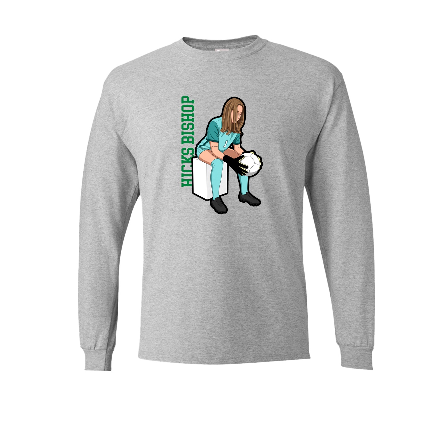 Long Sleeve Tee — Name Vertical in Grey