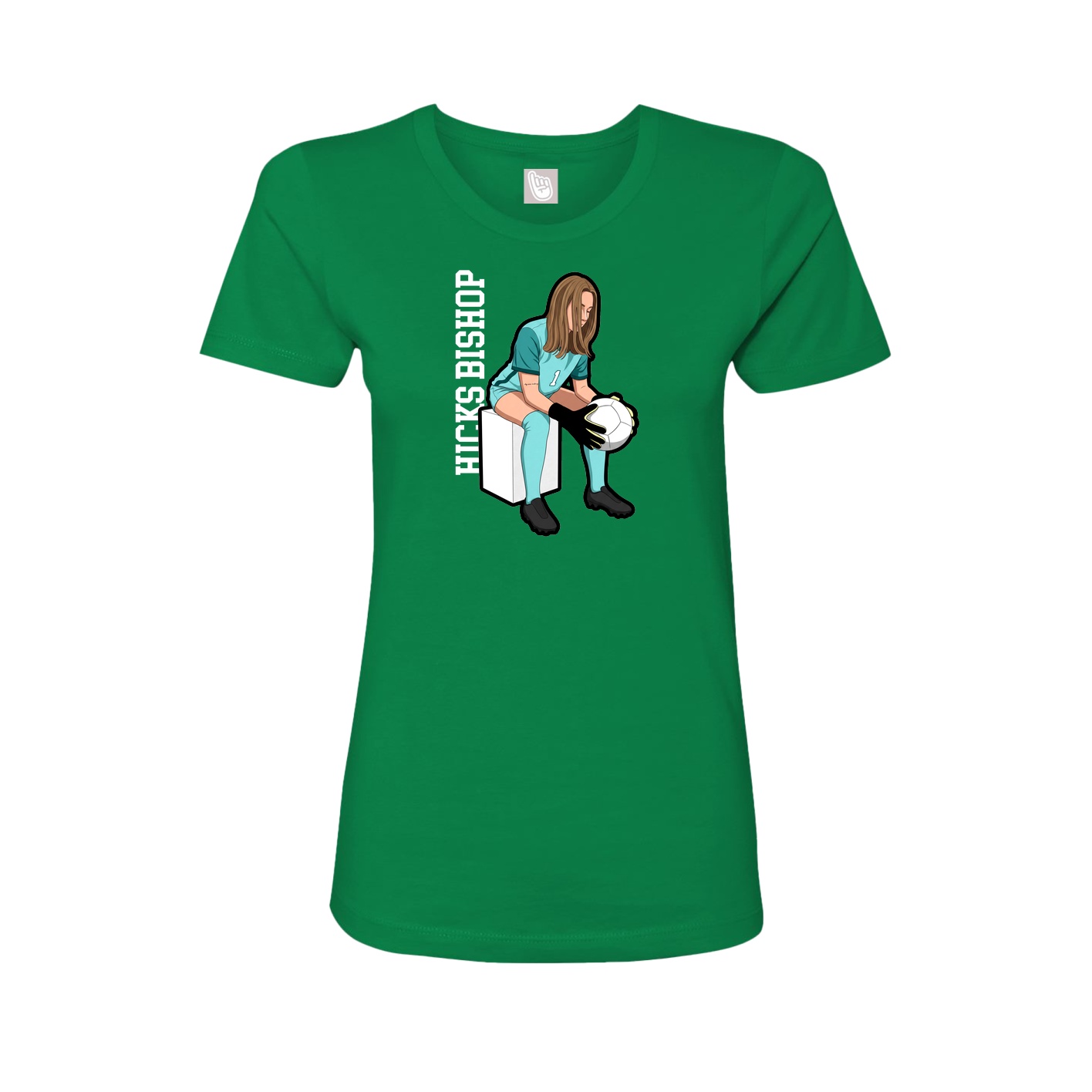 Womens Tee — Name Vertical in Green