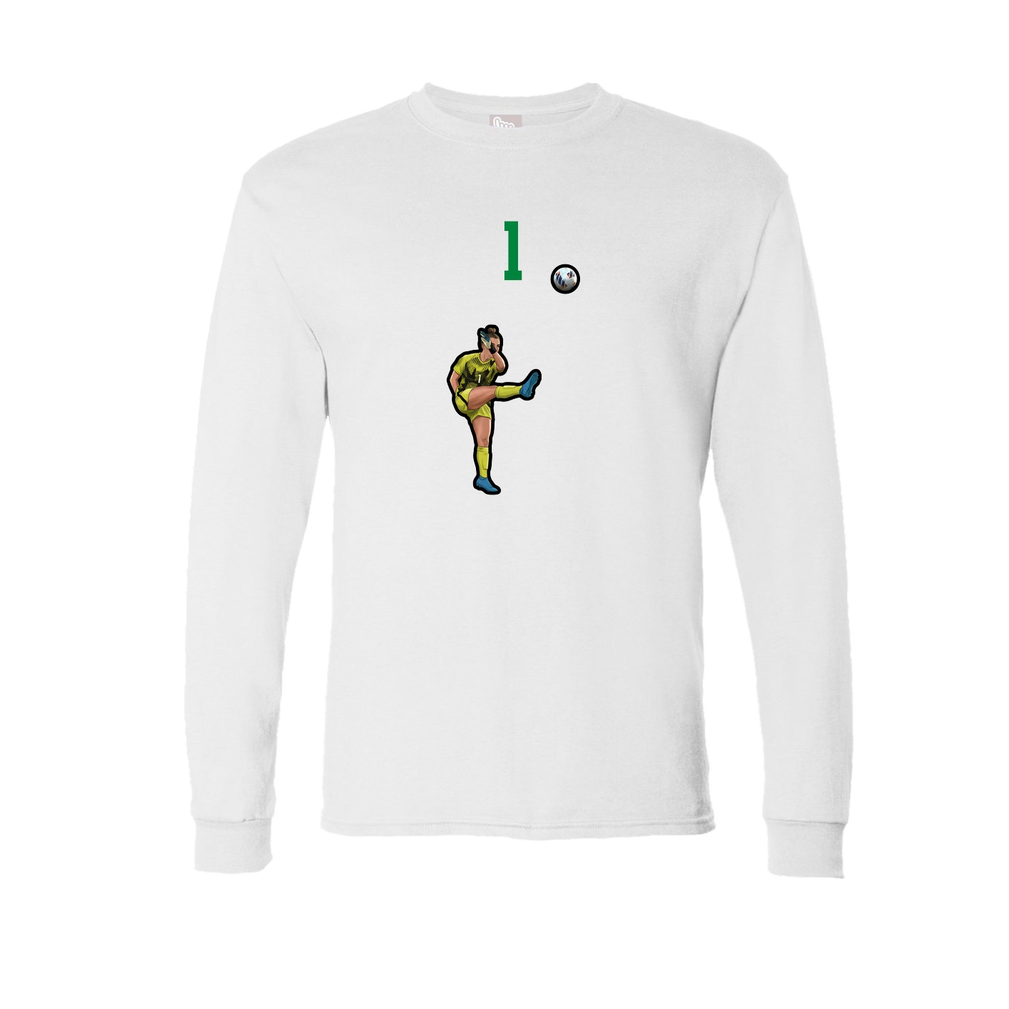Long Sleeve Tee — Number Top in White