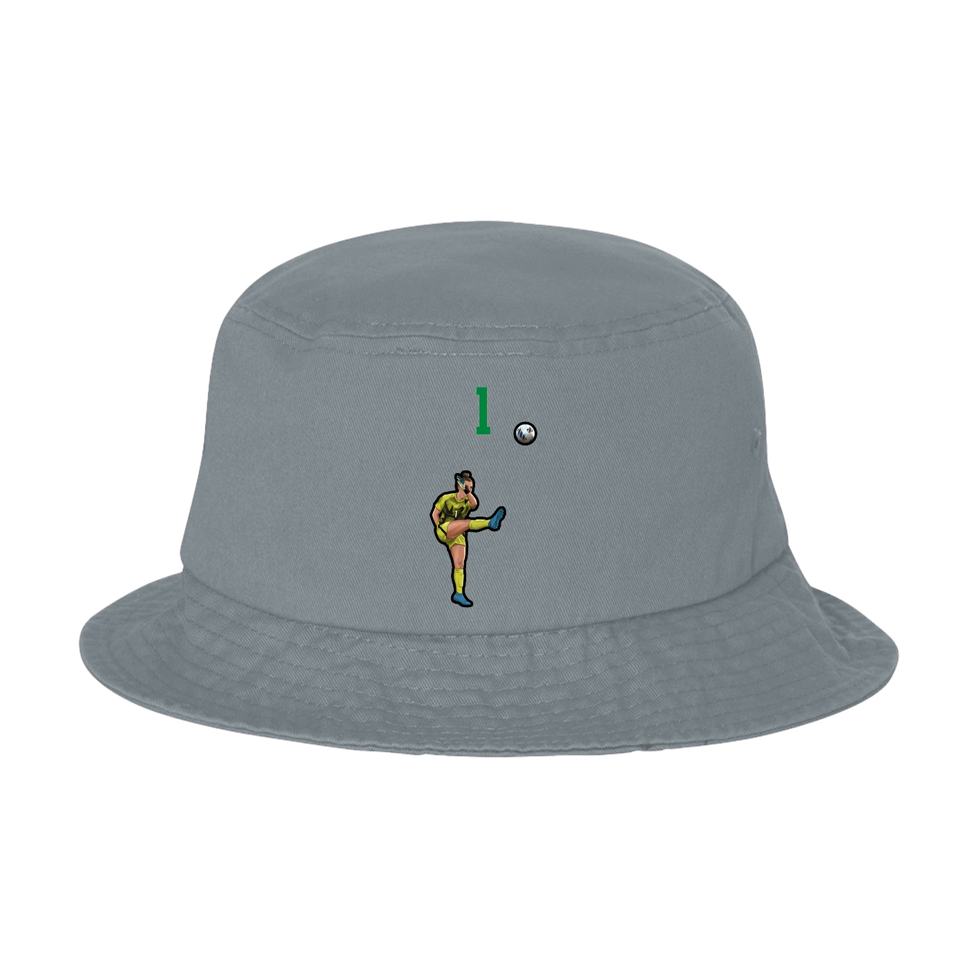 Bucket Cap — Number Top in Grey