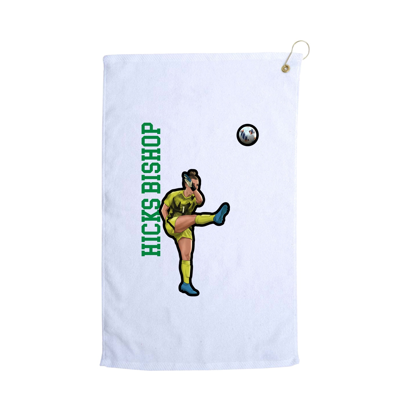 Golf Towel — Name Vertical in White