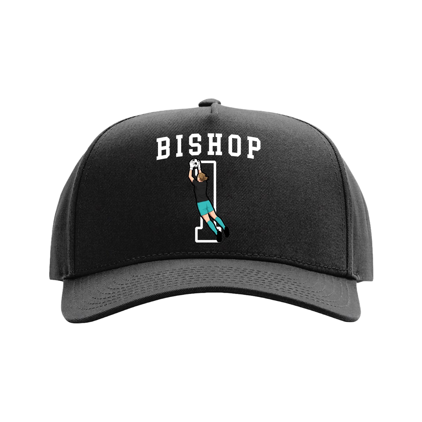 Full Fabric Five-Panel Champ Cap — Shirsey in Black