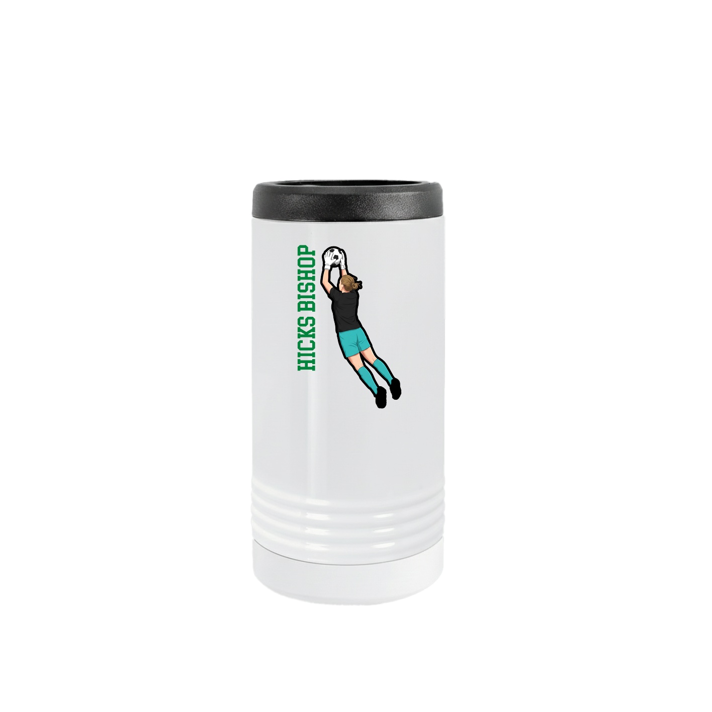 Slim Beverage Holder — Name Vertical in White