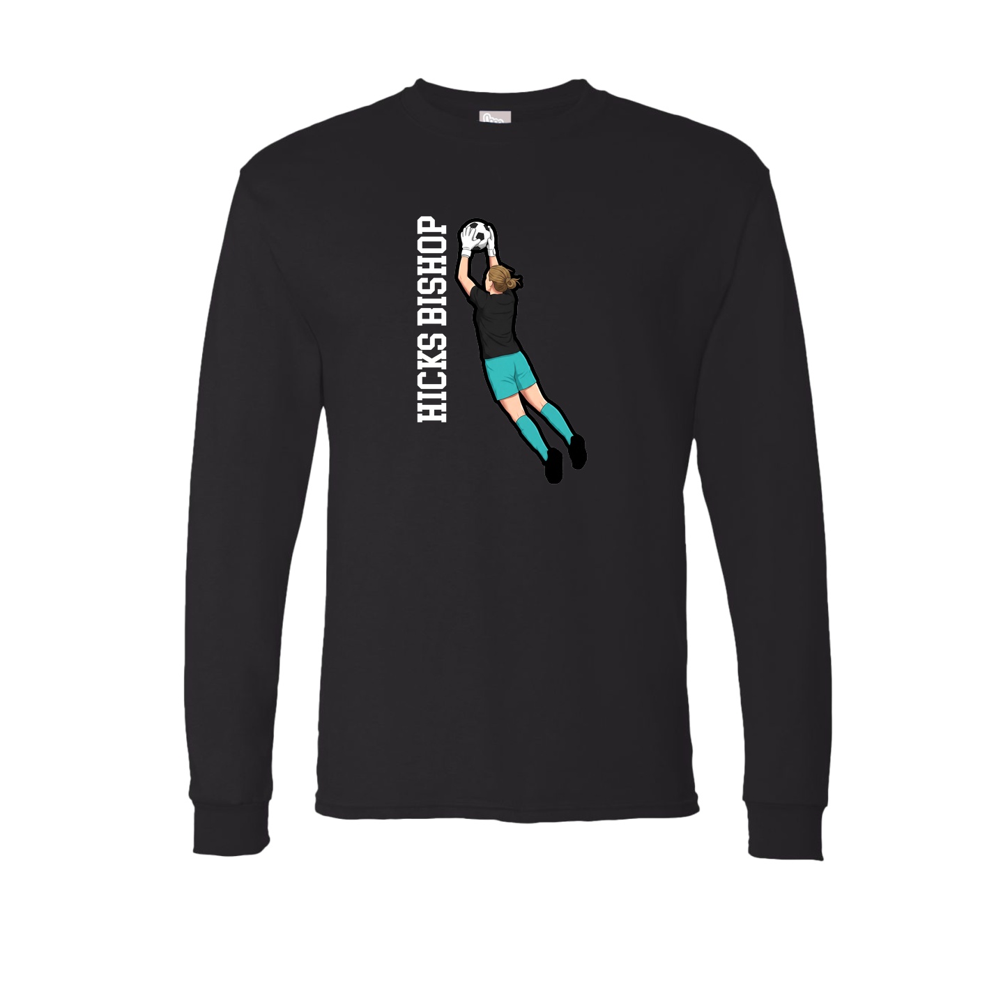 Long Sleeve Tee — Name Vertical in Black