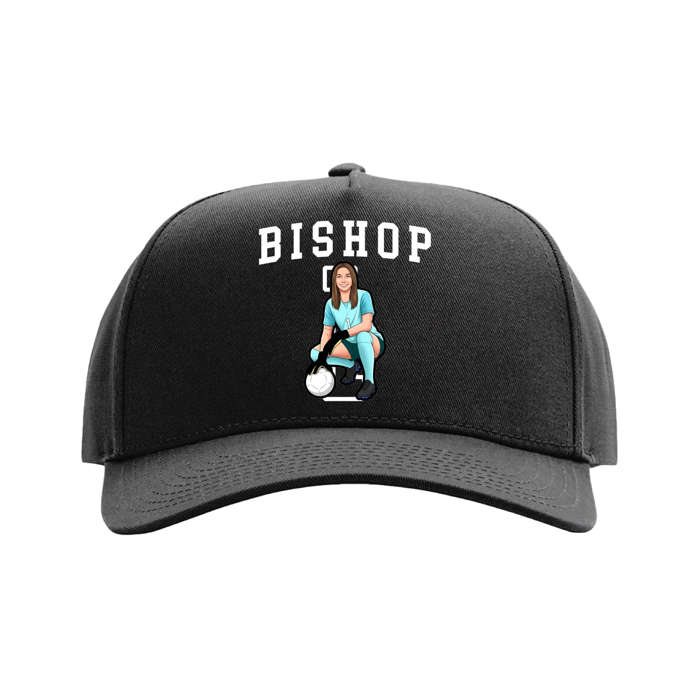 Full Fabric Five-Panel Champ Cap — Shirsey in Black