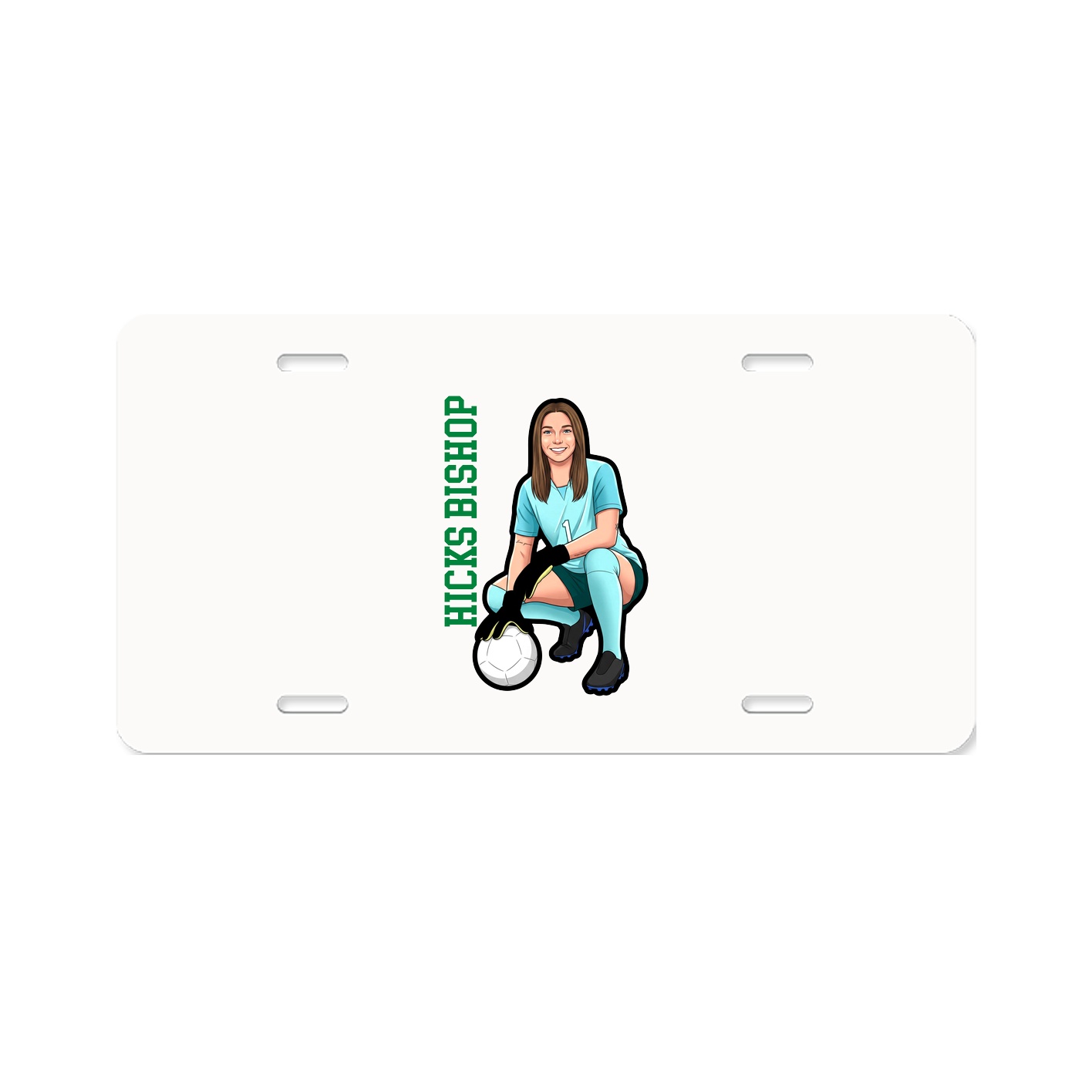 License Plate — Name Vertical in Classic