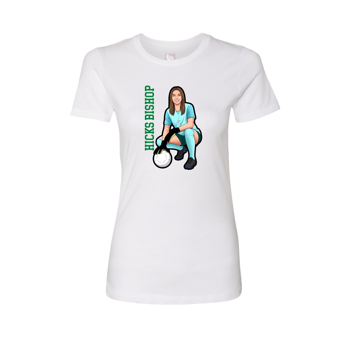 Womens Tee — Name Vertical in White