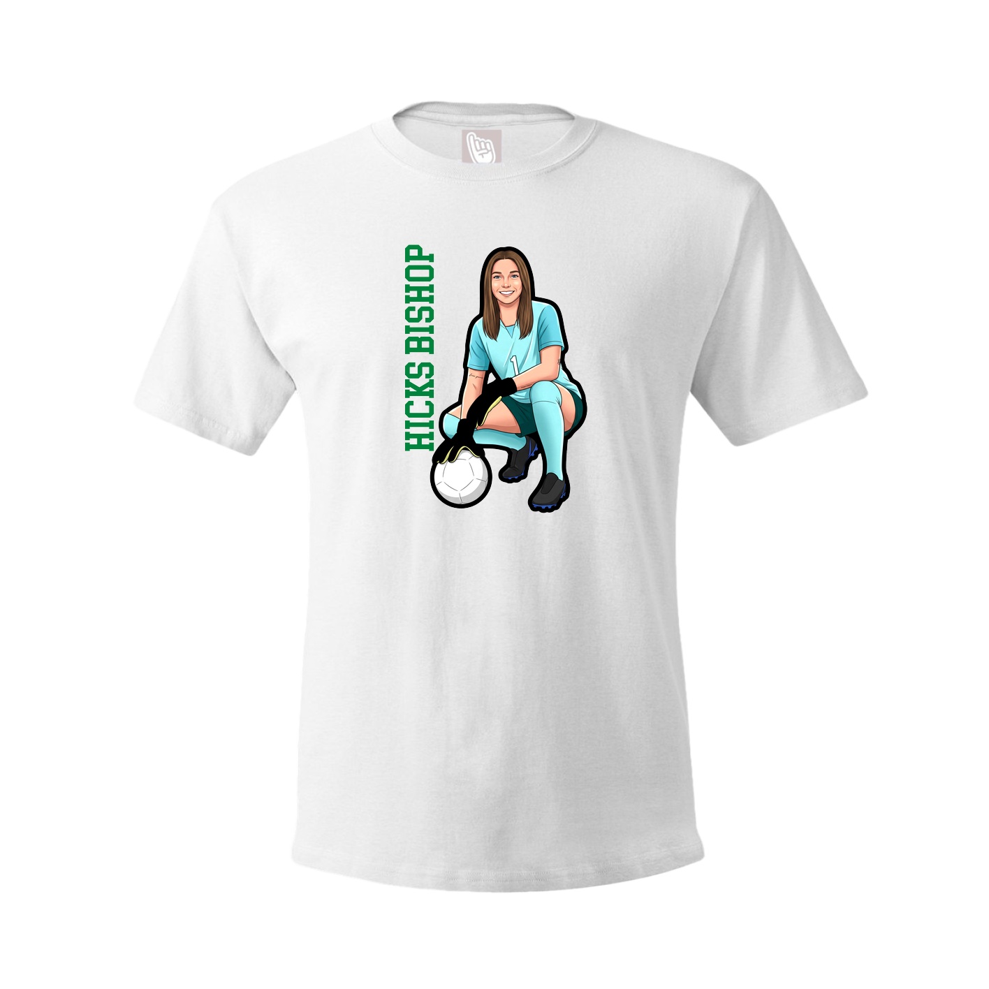 Youth Tee — Name Vertical in White