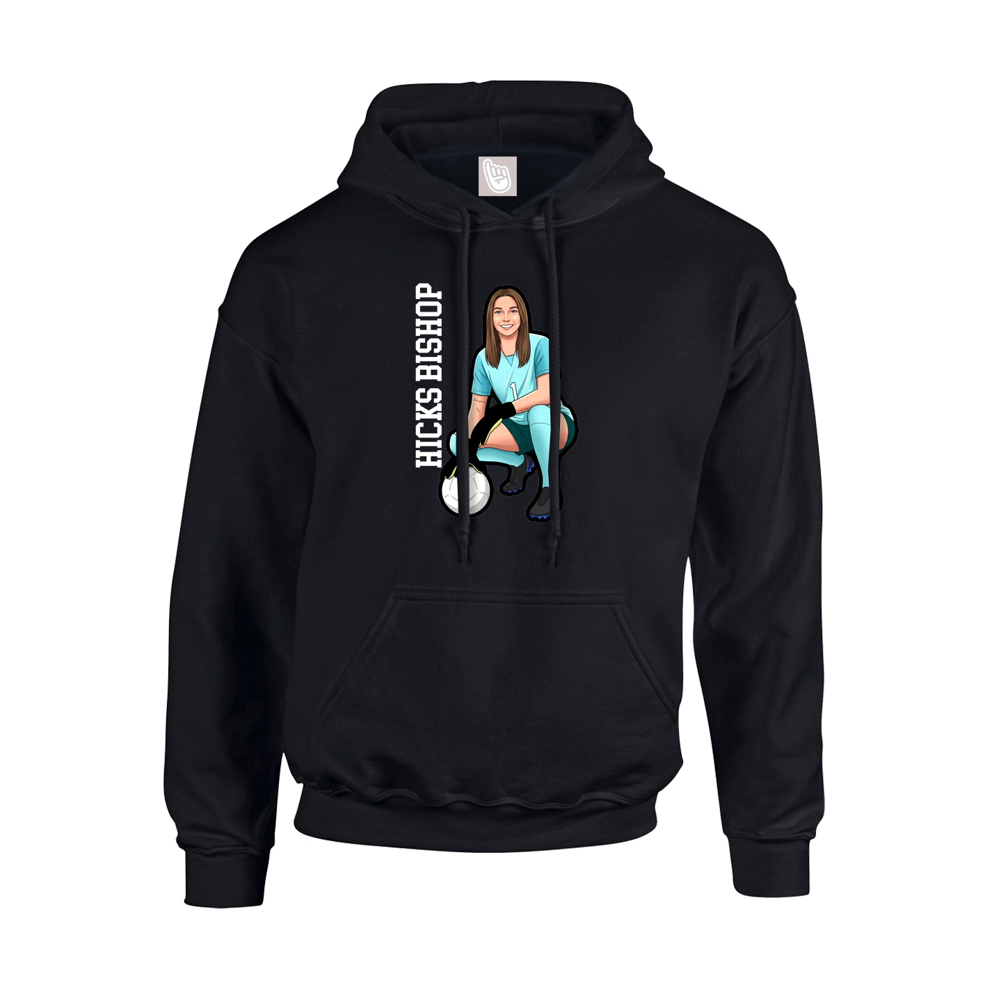 Youth Hoodie — Name Vertical in Black