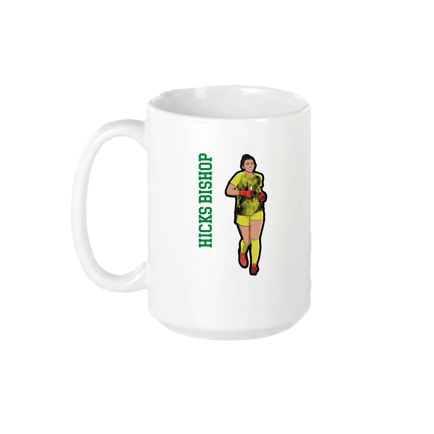 15oz Coffee Mug — Name Vertical in White