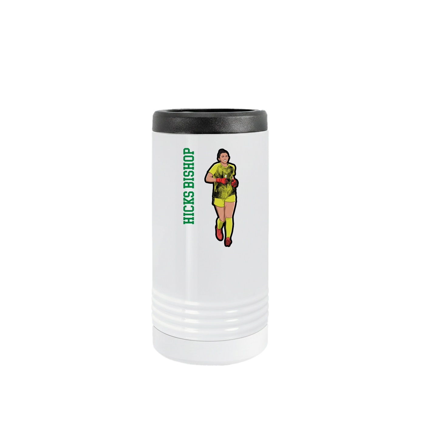 Slim Beverage Holder — Name Vertical in White