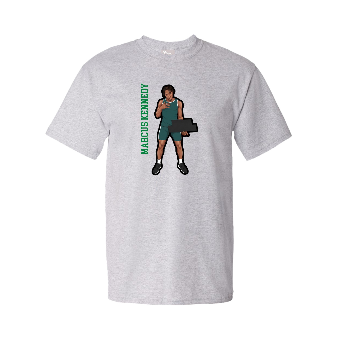 Youth Tee — Name Vertical in Grey