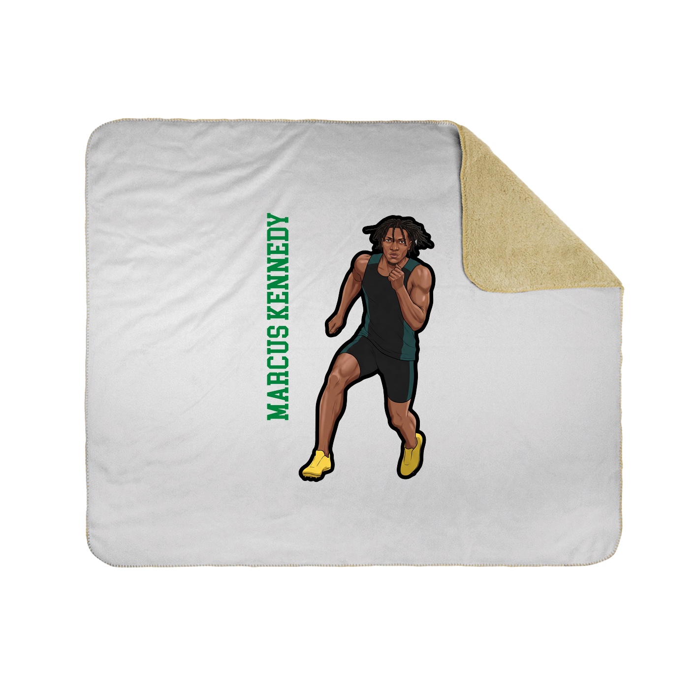Throw Blanket — Name Vertical in White