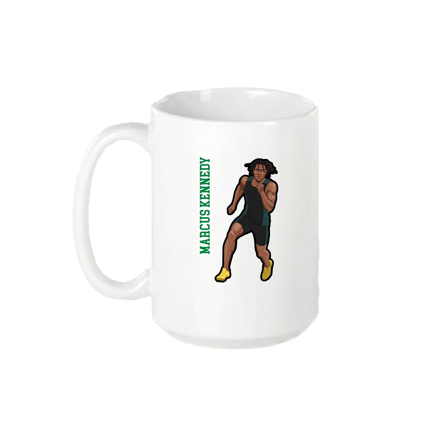 15oz Coffee Mug — Name Vertical in White