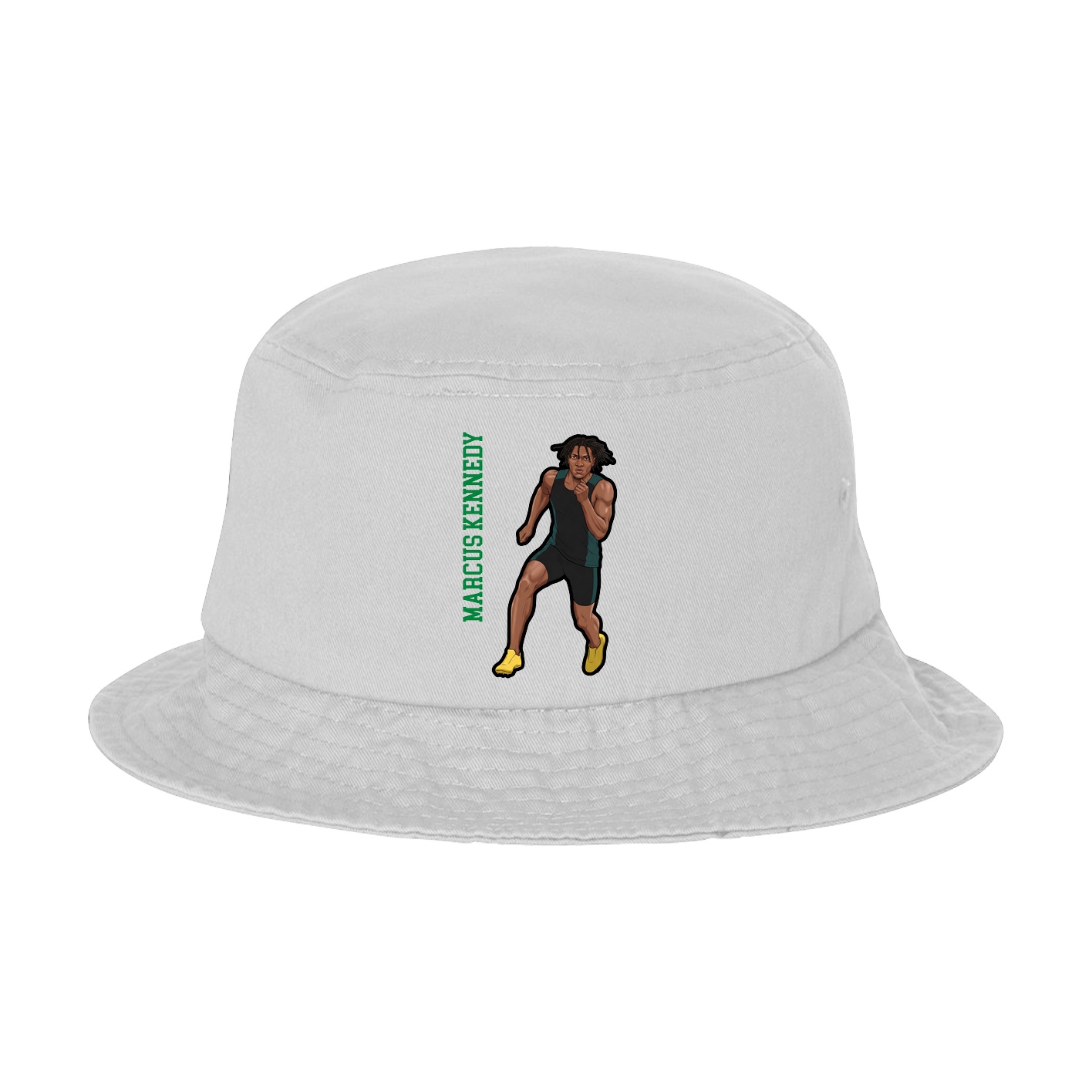Bucket Cap — Name Vertical in White