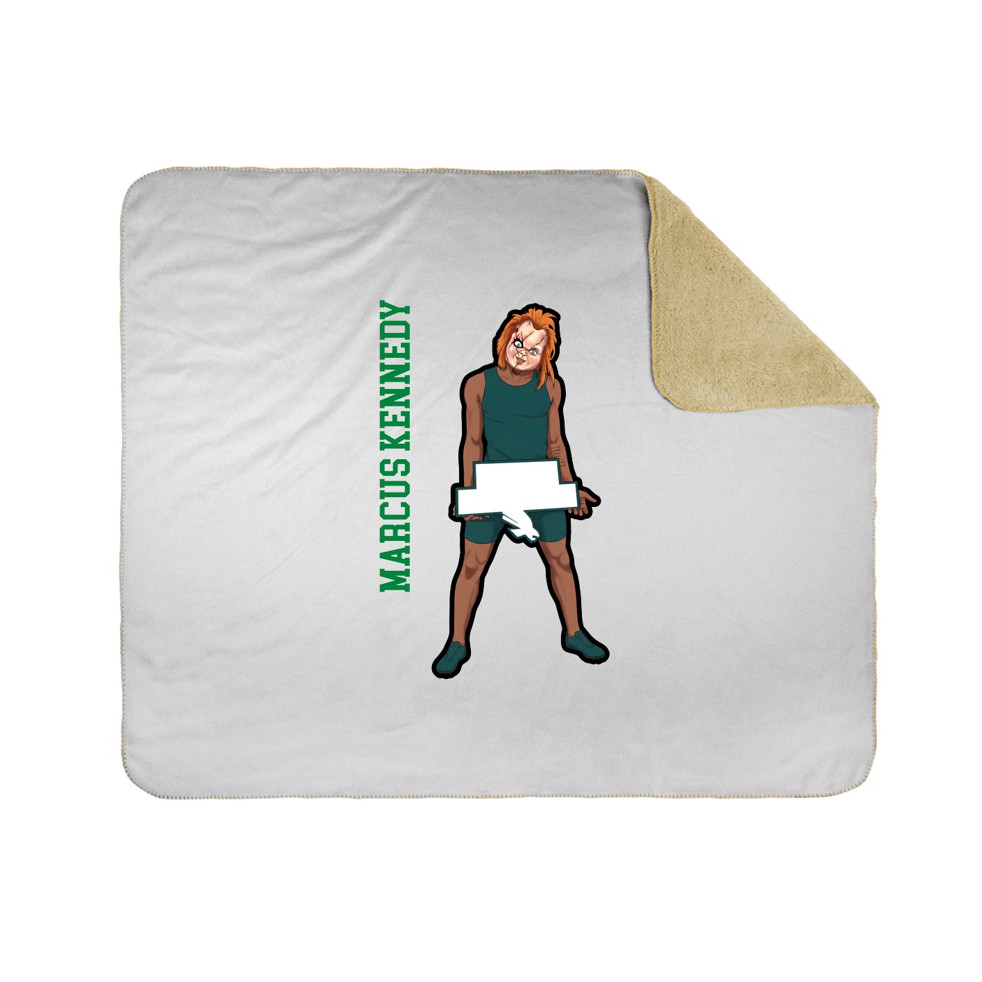 Throw Blanket — Name Vertical in White