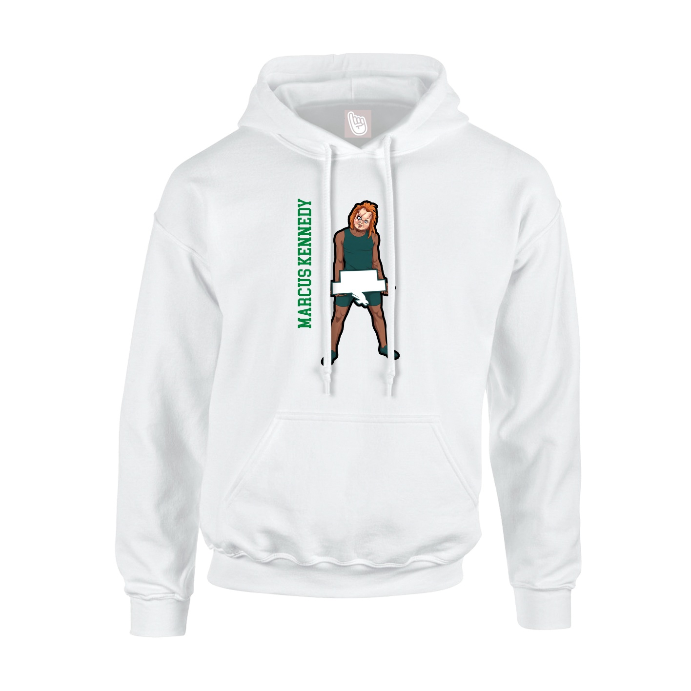 Hoodie — Name Vertical in White
