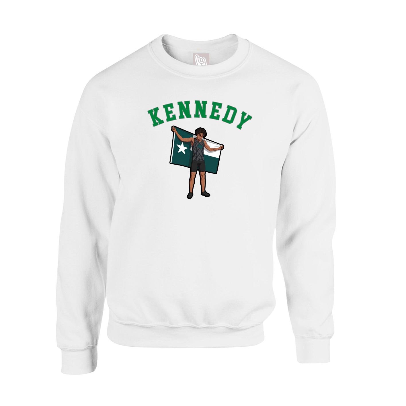 Fleece Crew — Shirsey Arch in White