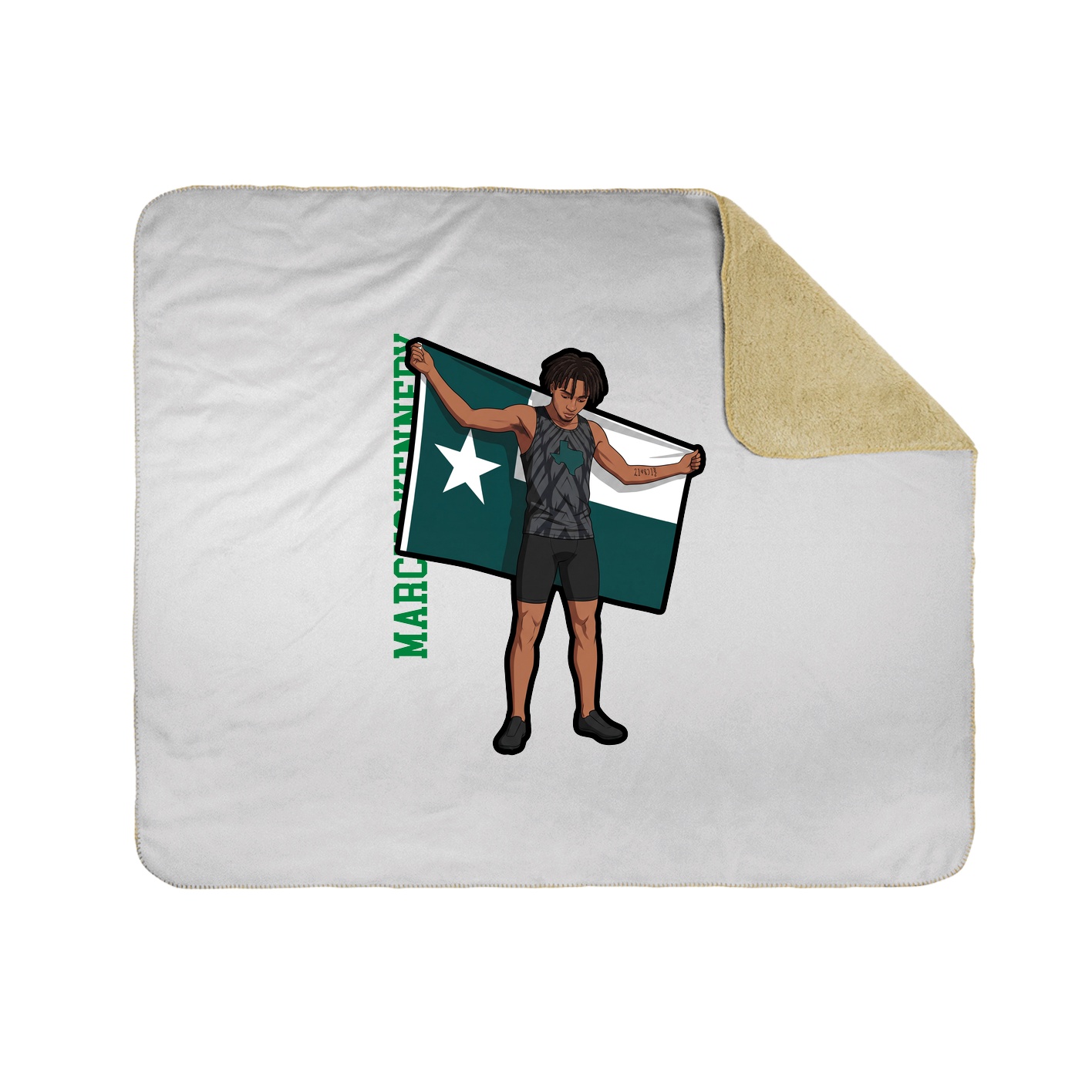 Throw Blanket — Name Vertical in White