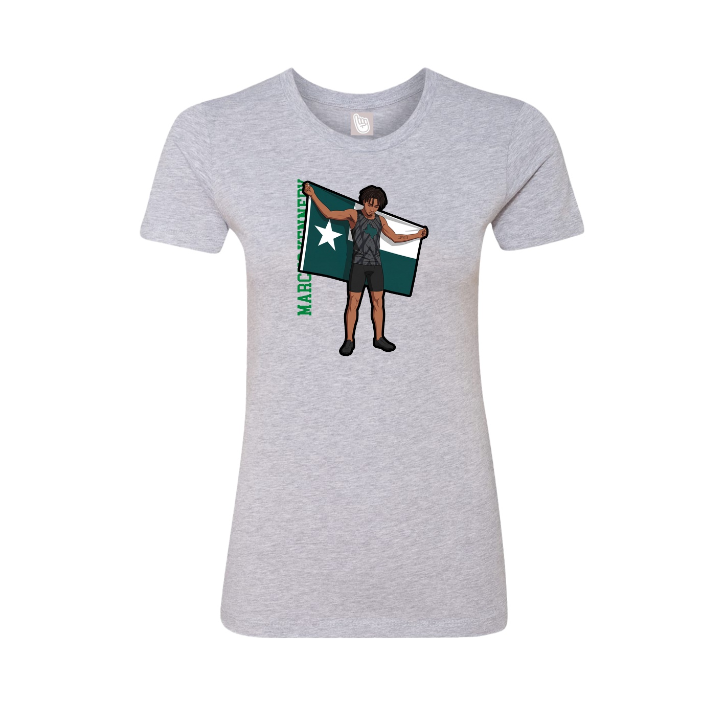 Womens Tee — Name Vertical in Grey