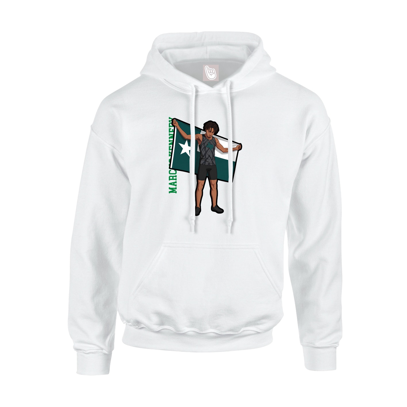 Hoodie — Name Vertical in White
