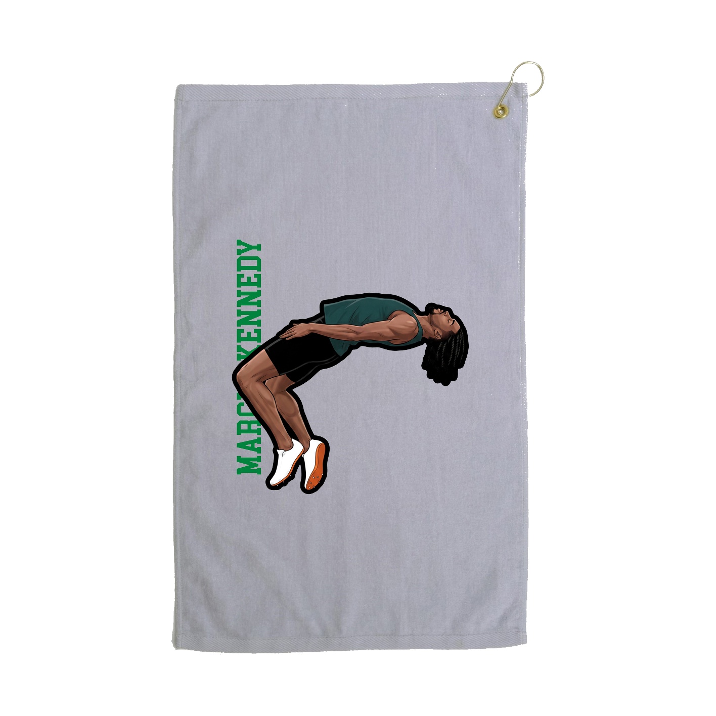 Golf Towel — Name Vertical in Grey