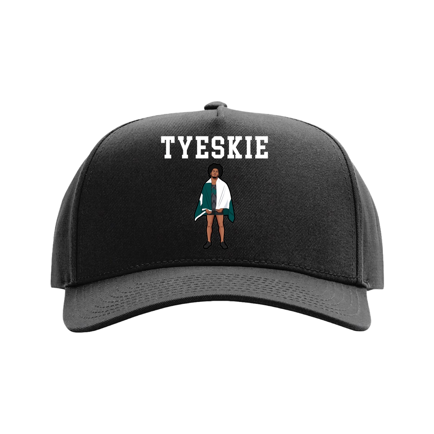 Full Fabric Five-Panel Champ Cap — Shirsey in Black
