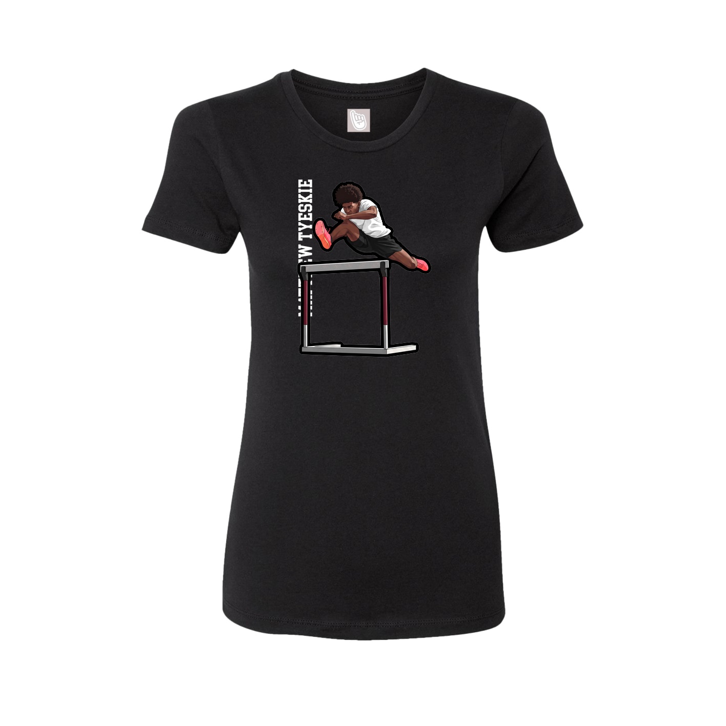 Womens Tee — Name Vertical in Black