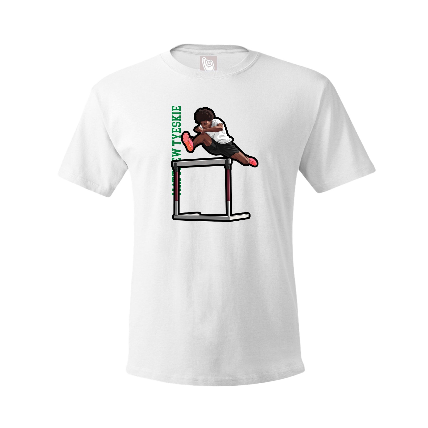 Youth Tee — Name Vertical in White